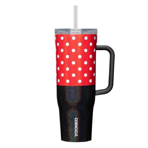 Corkcicle Cruiser Insulated Tumbler with Handle & Straw - Keeps Drinks Ice Cold - Triple-Insulated - Leakproof Travel Mug - BPA-Free - Summer Drinkware Gift - 40 oz, Minnie Mouse | Amazon (US)
