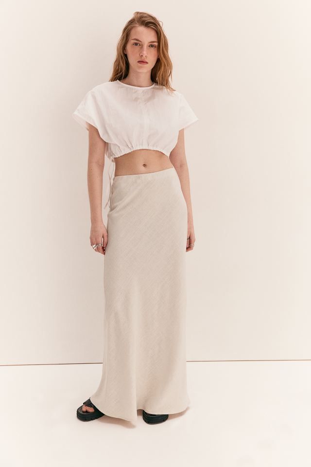Maxi skirt - Cream - Ladies | H&M GB | H&M (UK, MY, IN, SG, PH, TW, HK)