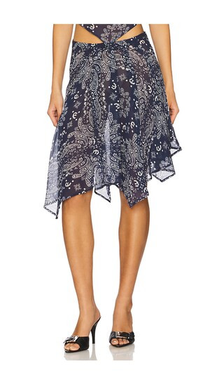 Ty Skirt in Bandana Navy | Revolve Clothing (Global)