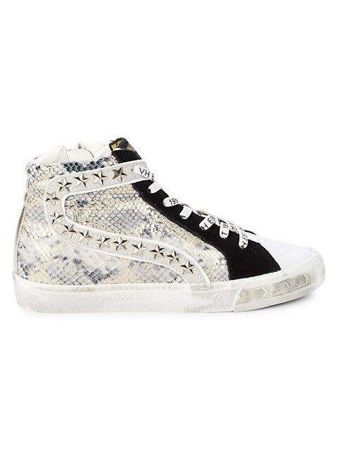 Medow Studded Snake-Embossed High-Top Sneakers | Saks Fifth Avenue OFF 5TH