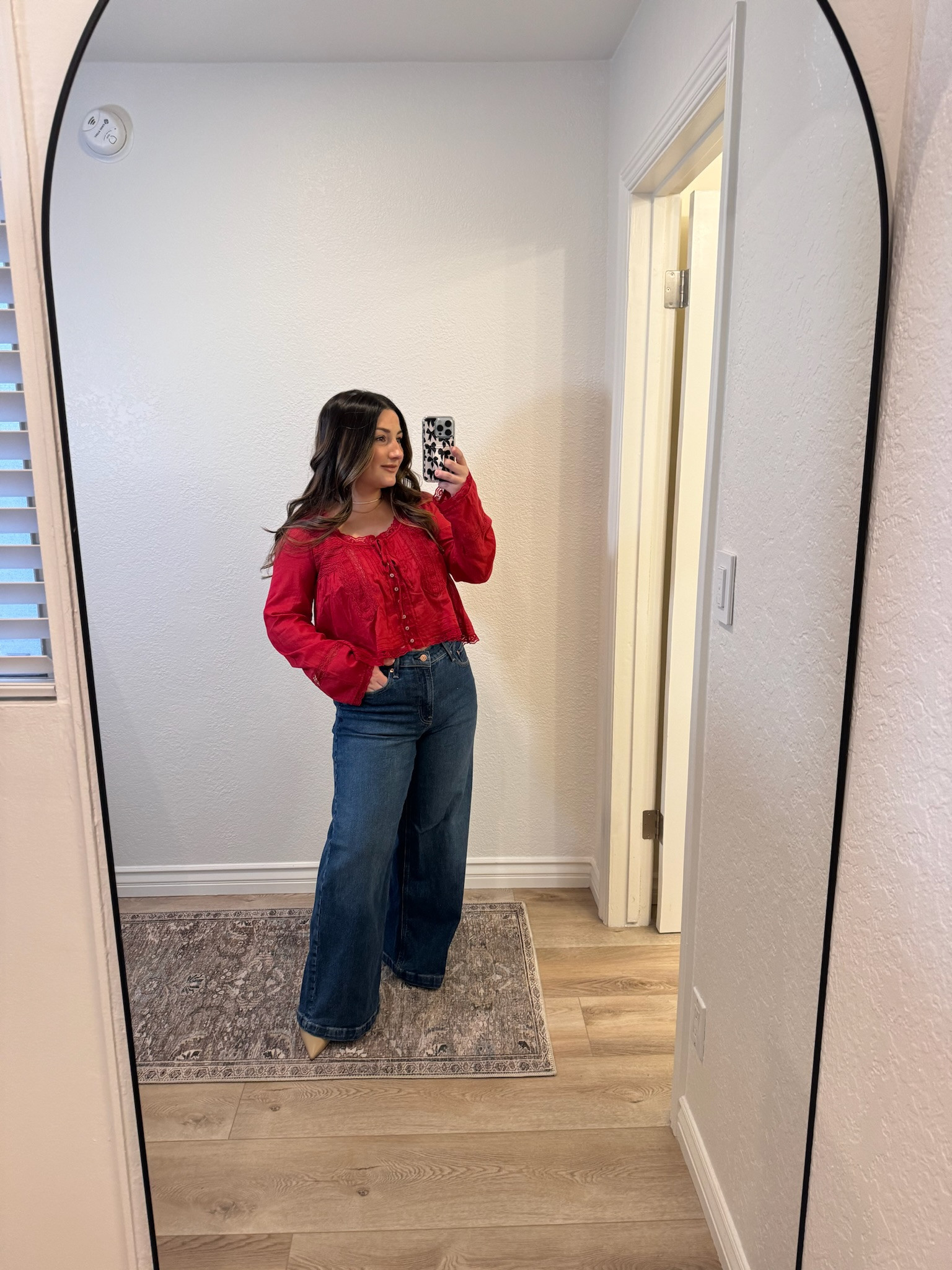 New top from Free People! Slightly cropped and a little sheer! Love the lace detail and color!  

Top size xs 
Jeans size 29 petite (I'm 5'0" and need to wear heels!)

Petite fashion, Free People style, Gap

#LTKSeasonal #LTKSaleAlert #LTKHoliday