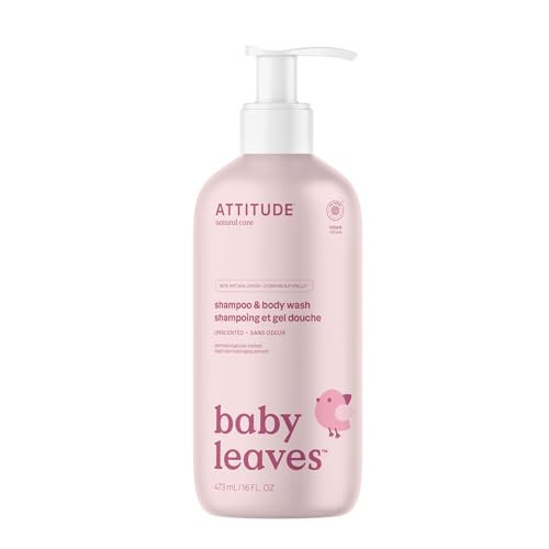 ATTITUDE 2-in-1 Shampoo and Body Wash for Baby, Fragrance-Free EWG Hypoallergenic Plant- and Mineral-Based Ingredients, Vegan and Cruelty-Free, Unscented, 16 Fl Oz | Amazon (US)