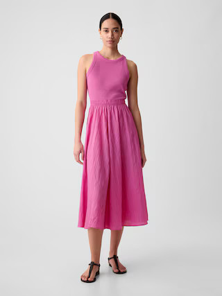 Textured Crinkle Midi Dress | Gap (US)