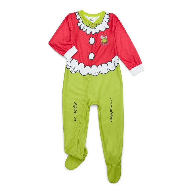 Character Toddler Christmas Fleece One-Piece Sleeper, Sizes 12M-5T | Walmart (US)