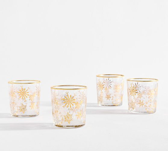 Snowflake Decal Cocktail Glasses - Set of 4 | Pottery Barn (US)
