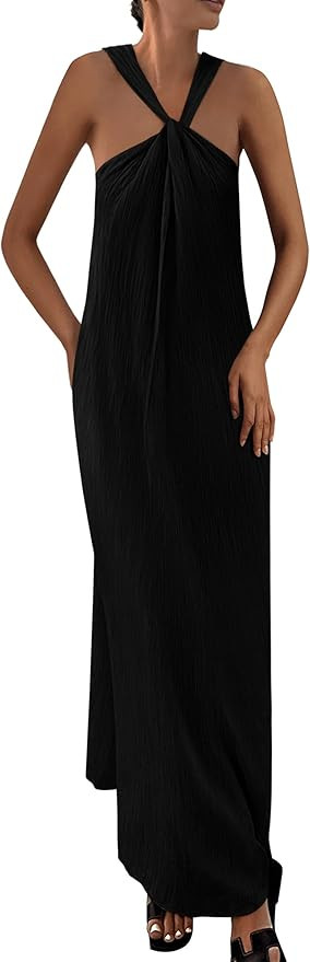 PRETTYGARDEN Womens 2026 Casual Long Summer Dresses Sleeveless Strappy Loose Flowy Beach Vacation... | Amazon (US)