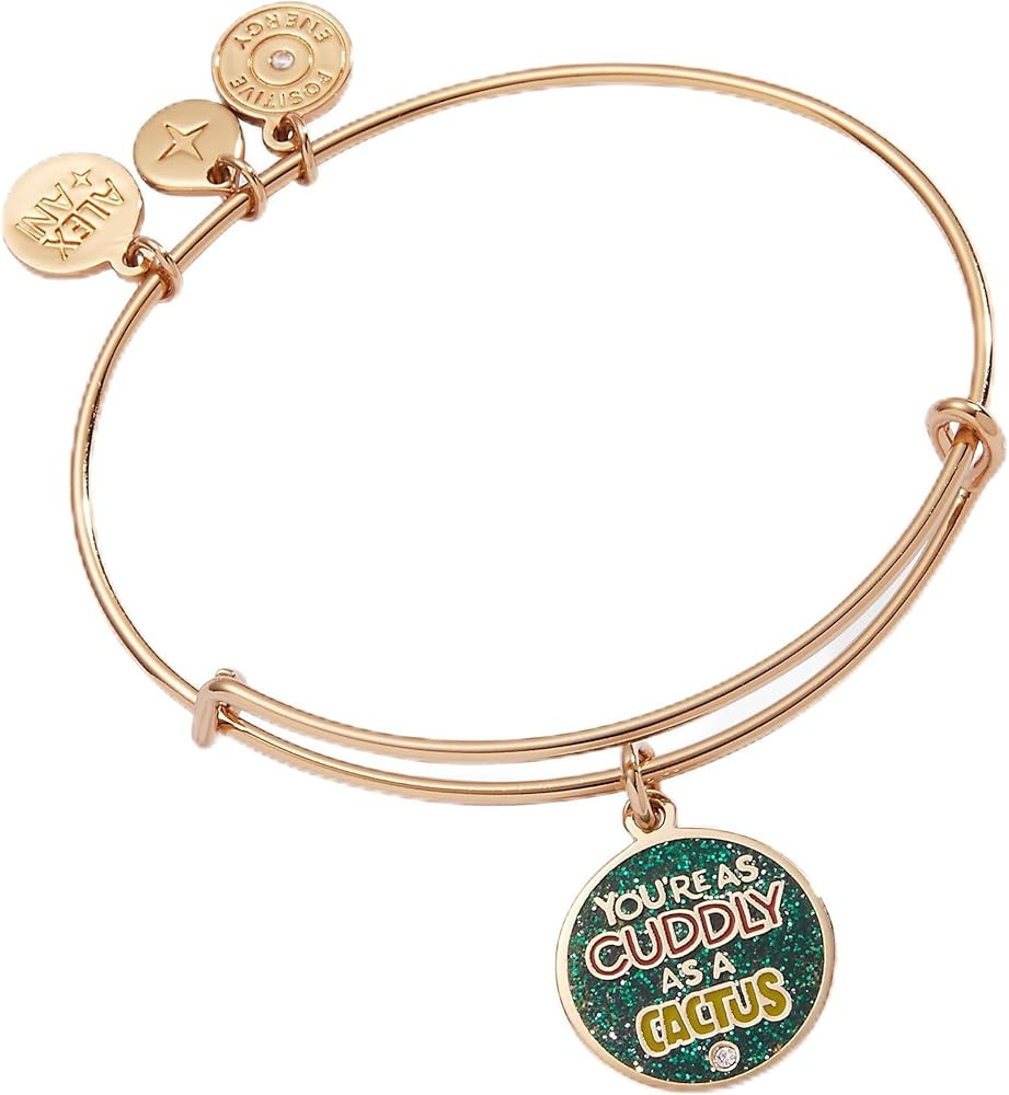 Alex and Ani Grinch, You're as Cuddly as a Cactus Expandable Wire Bangle, Shiny Gold,Multi-Color ... | Amazon (US)