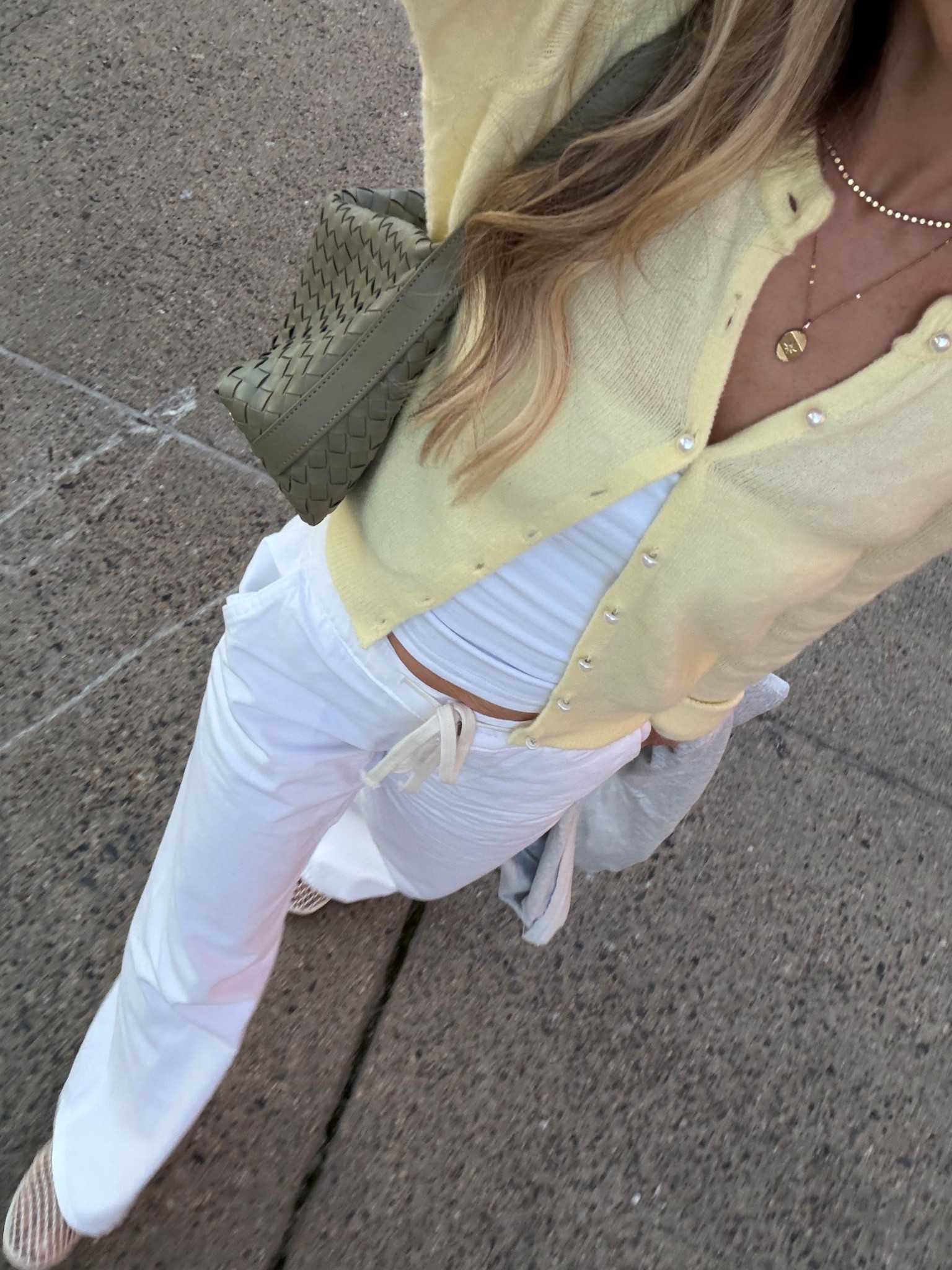 easy spring outfit idea 
+ yellow cardigan: xs 
+ tank top; xs
+ white wide leg pants: xxs 
+ flats: true to size 

#LTKdayinmylife #LTKPetite #LTKootd