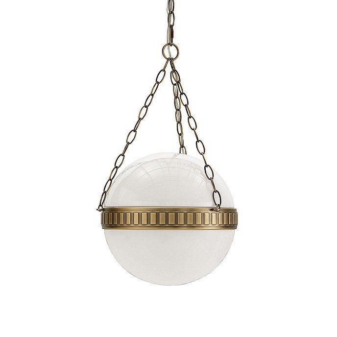 Calhoun Large Steel & Milk Glass Globe Pendant Chandelier | Ballard Designs, Inc.