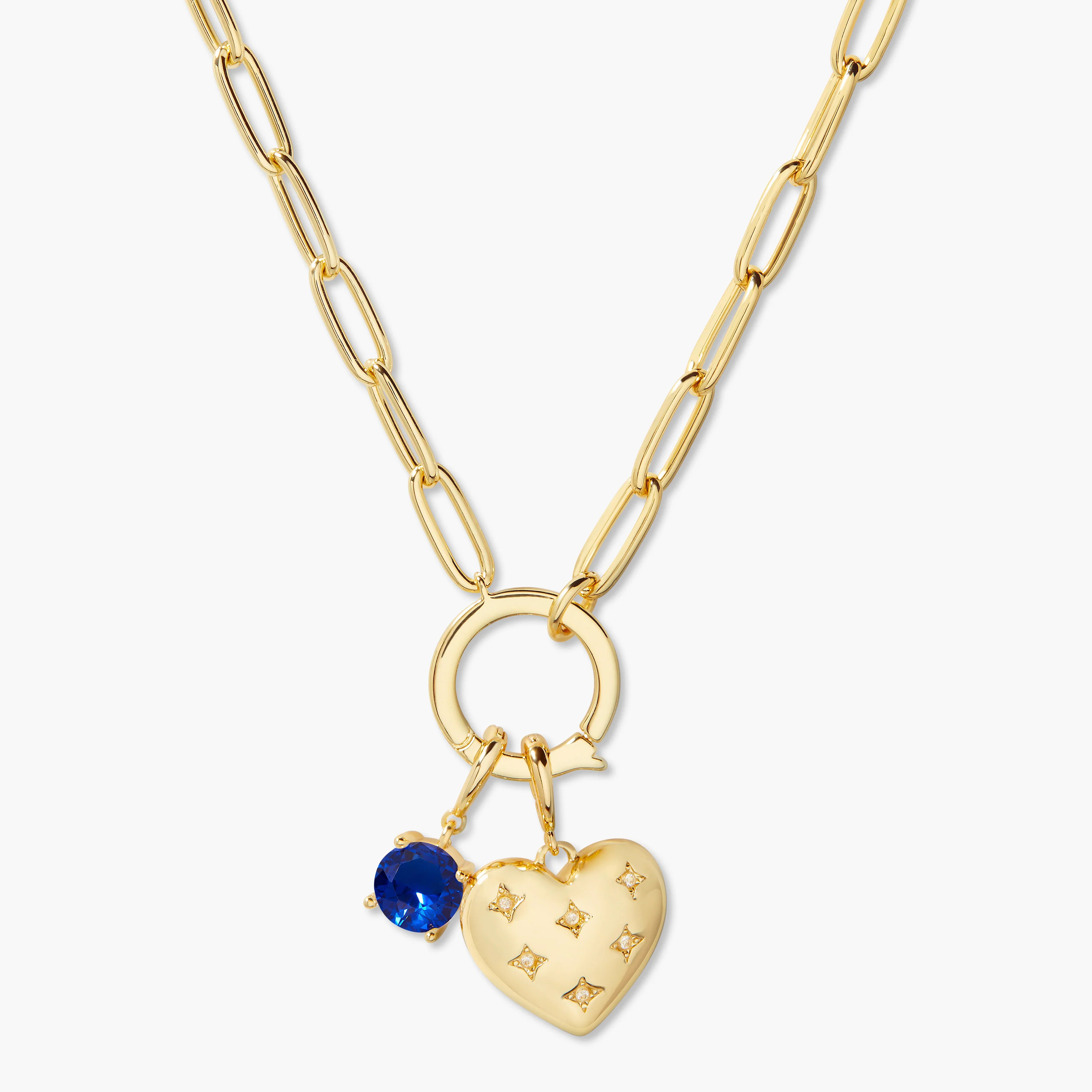 Lillian Birthstone Heart Charm Necklace | Brook and York