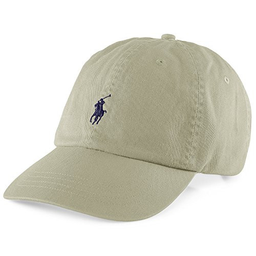 POLO RALPH LAUREN Men's Chino Sport Cap, Nubuck/Navy, Tan, One Size | Amazon (US)