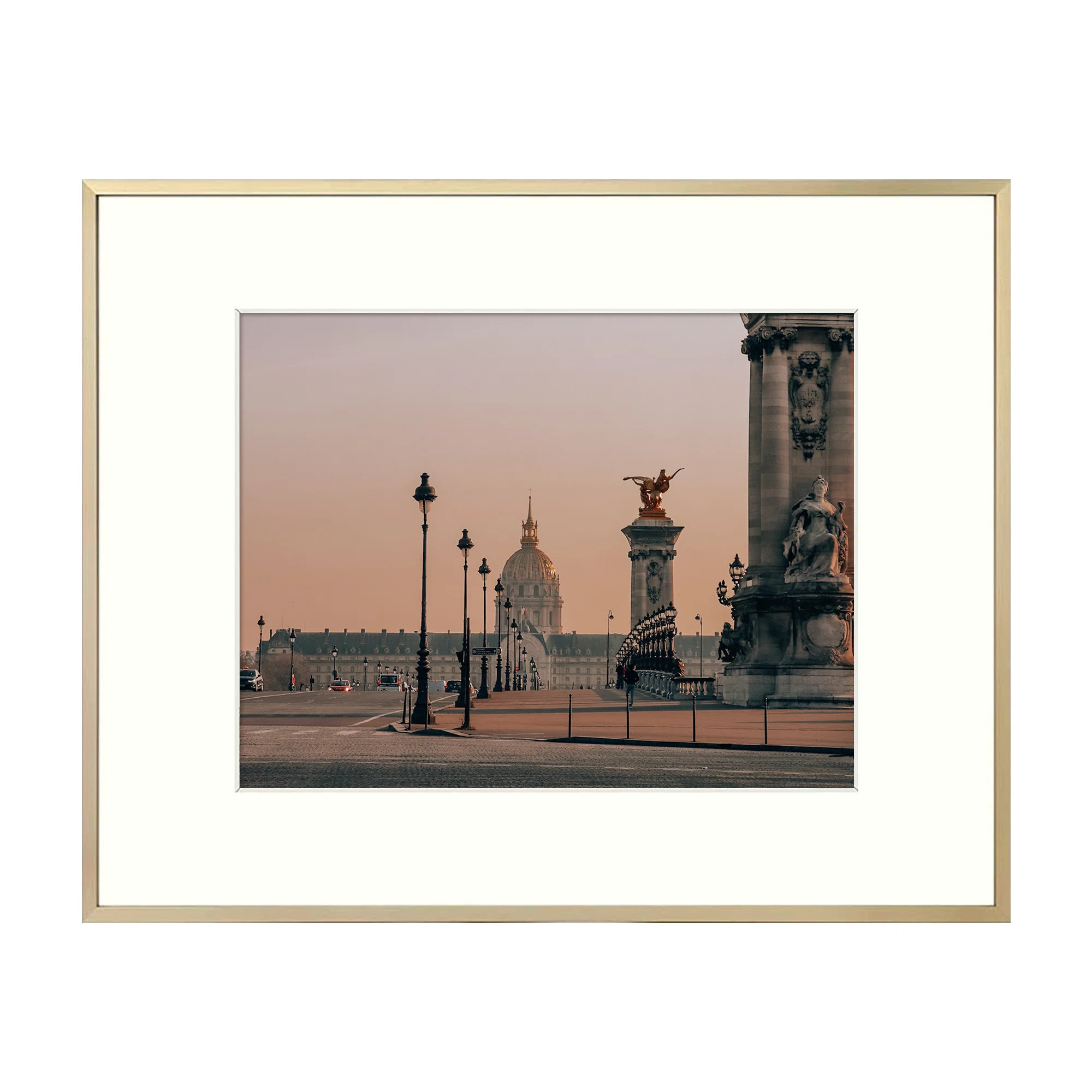 Gold Picture Frame, Metal Photo Frame with Real Glass, Display Horizontally or Vertically | Wayfair North America