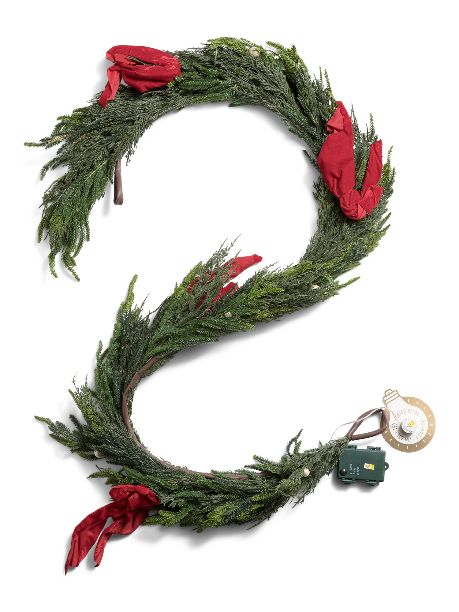 6ft Real Touch Pine Garland With Faux Pearls And Bows | TJ Maxx