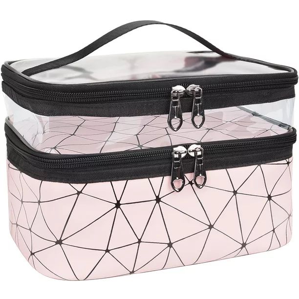 Makeup Bags Double layer Travel Cosmetic Cases Make up Organizer Toiletry Bags - Walmart.com | Walmart (US)