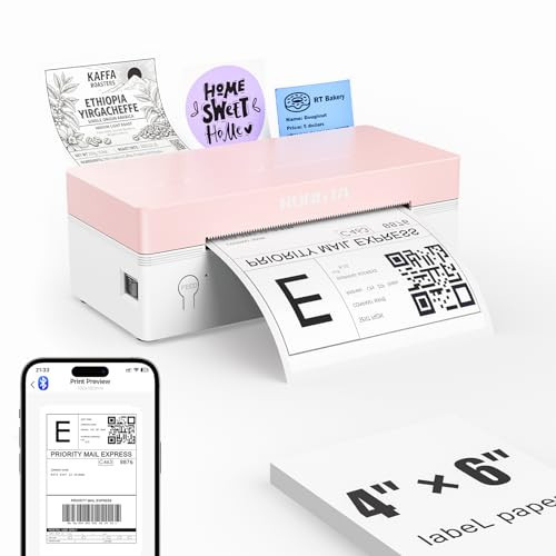 Rongta 4x6 Bluetooth Thermal Label Printer, Wireless Shipping Label Printers for Shipping Packages Small Business Office or Home, Compatible with iPhone Android iPad macOS Windows, Pink | Amazon (US)