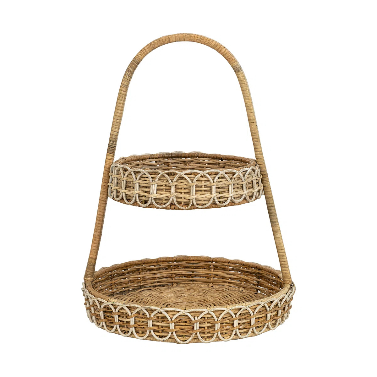 Provence Rattan Two Tiered Server - Whitewash/Natural | Wayfair North America