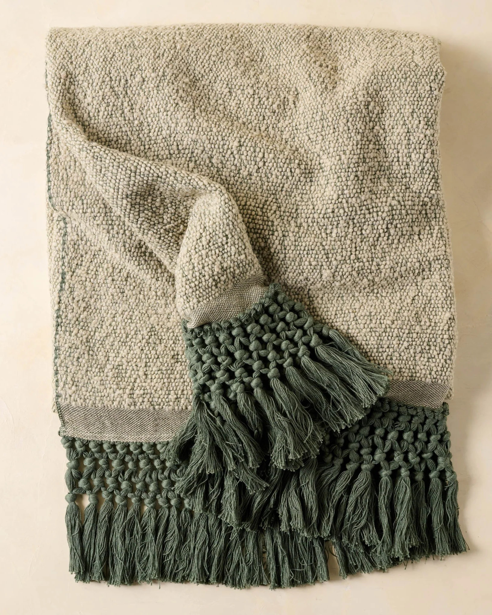 Dusty Green Essential Tassel Throw | Magnolia