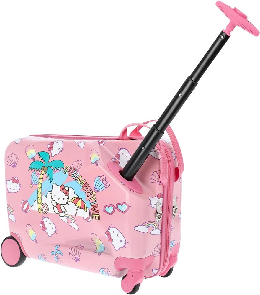 FUL Hello Kitty 19 Inch Carry-On Luggage, Kids Ride On Suitcase with Spinner Wheels, Hardshell Ro... | Amazon (US)