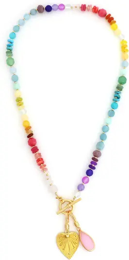 Multistone Beaded Charm Necklace | Nordstrom