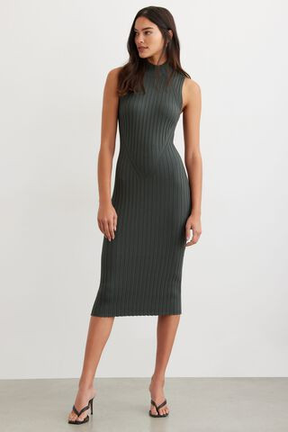 Mock Neck Midi Dress | Dynamite Clothing
