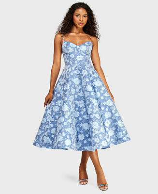Juniors' Jacquard Midi Dress | Macy's