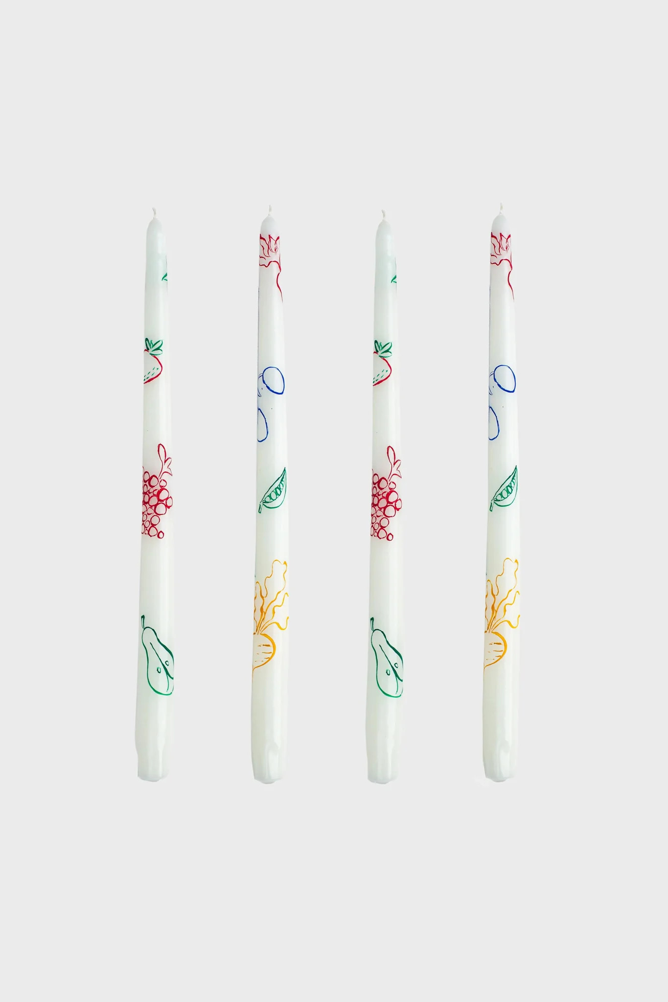 Fruits & Veggies Hand-Painted Taper Candles (Set of 4) | Tuckernuck (US)