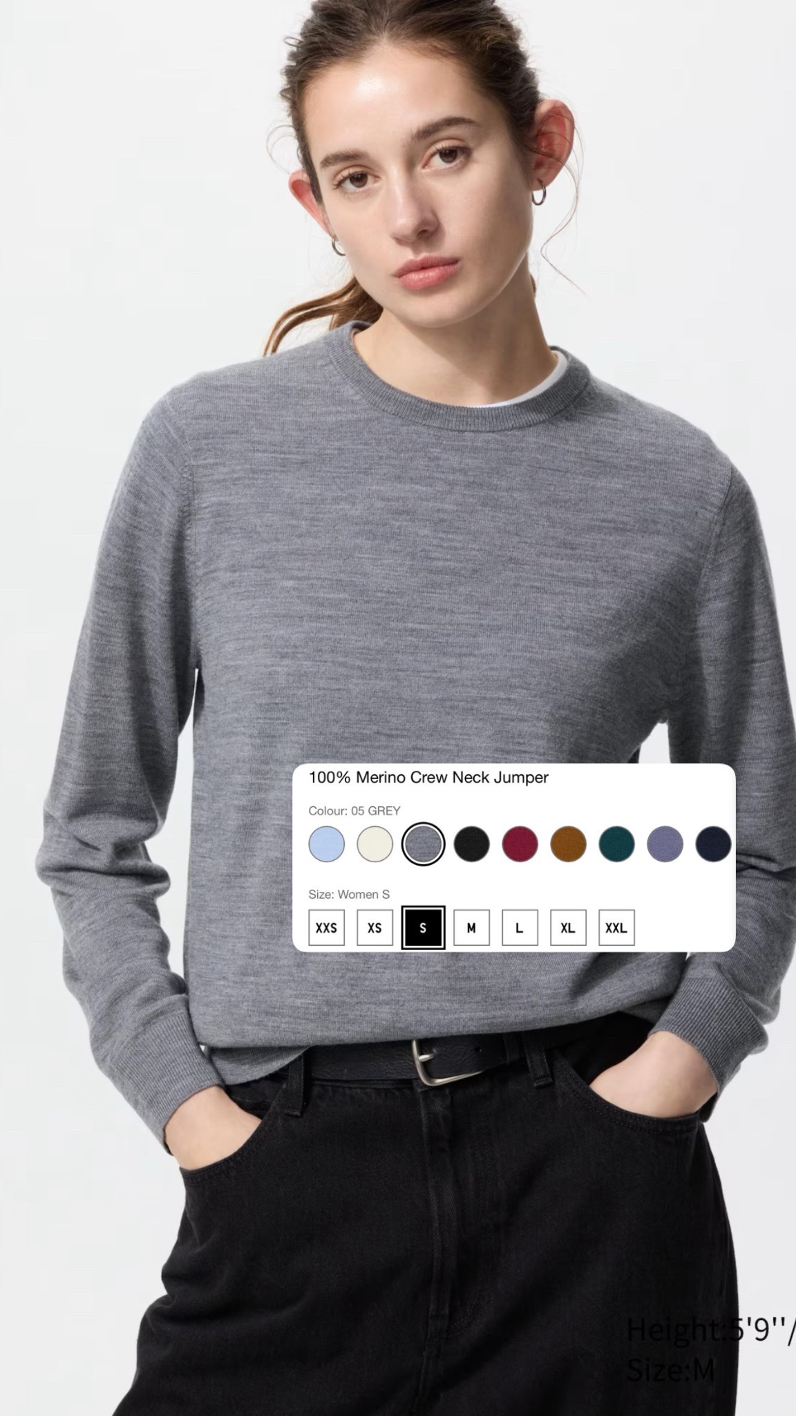 100% merino wool jumper 
I wear the small 
