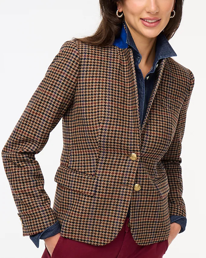 Wool-blend schoolboy blazer in houndstooth | J.Crew Factory
