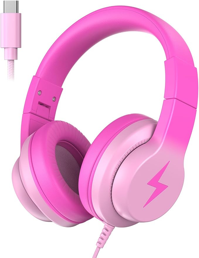 Candy Bila Wired USB C Kids Headphones, 85dB Safe Volume Limit, HD Stereo Sound, Adjustable Headb... | Amazon (US)