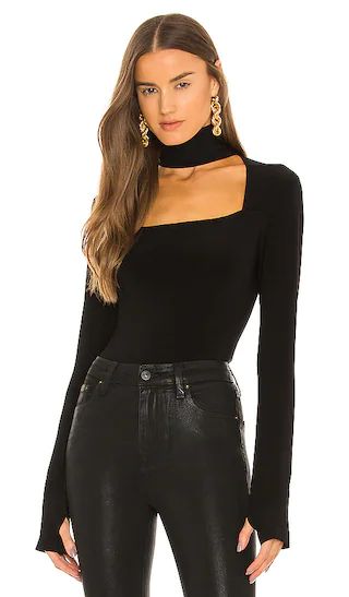 Long Sleeve Sweetheart Turtle Top in Black | Revolve Clothing (Global)