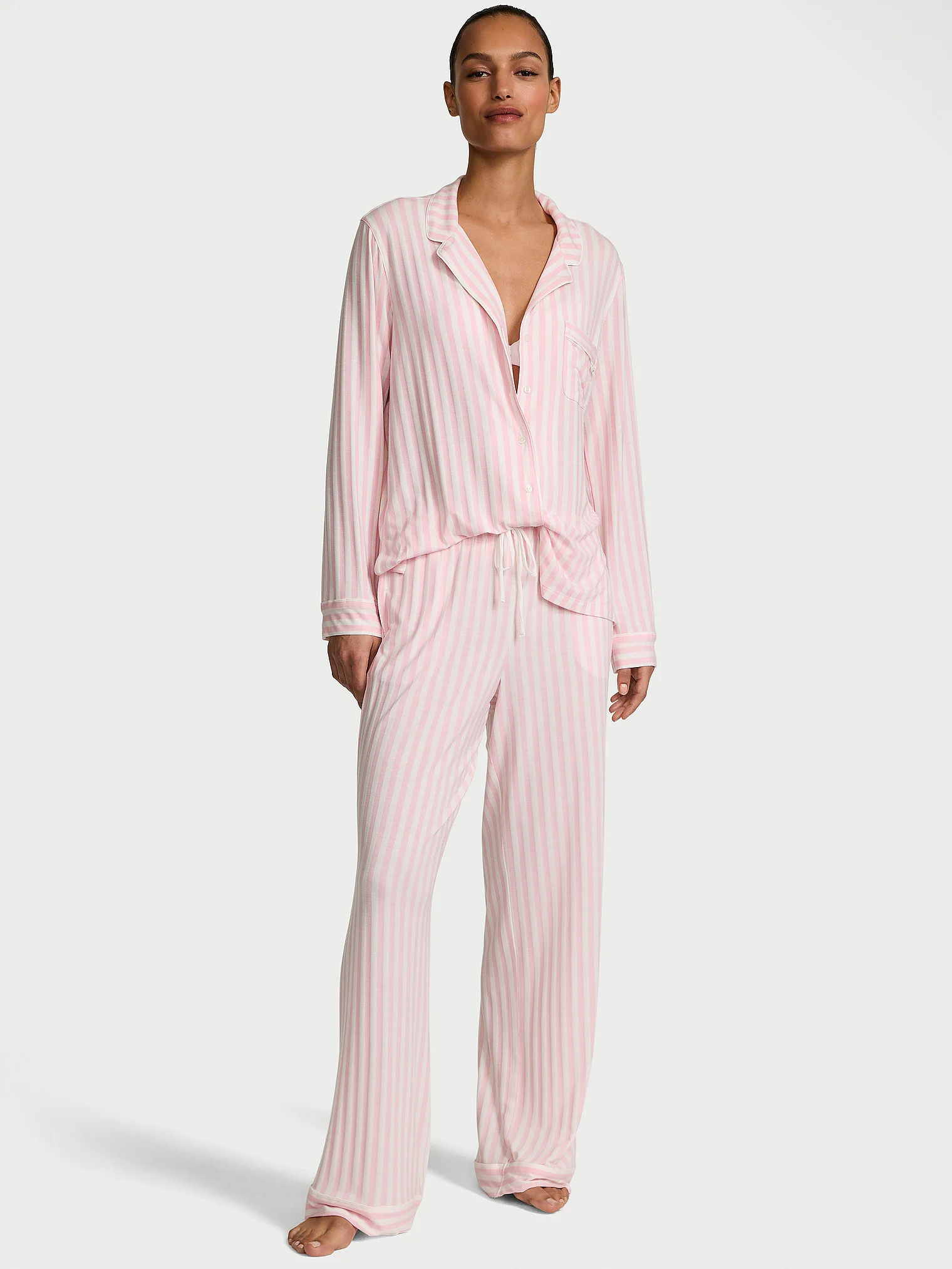 Buy SoSoft™ Modal Long Pajama Set, Pretty Blossom Iconic Stripe - Order Pajamas Sets online - V... | Victoria's Secret (US / CA )