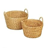 Accent Plus 10018774 Round Wicker Basket Duo Set, Brown | Amazon (US)