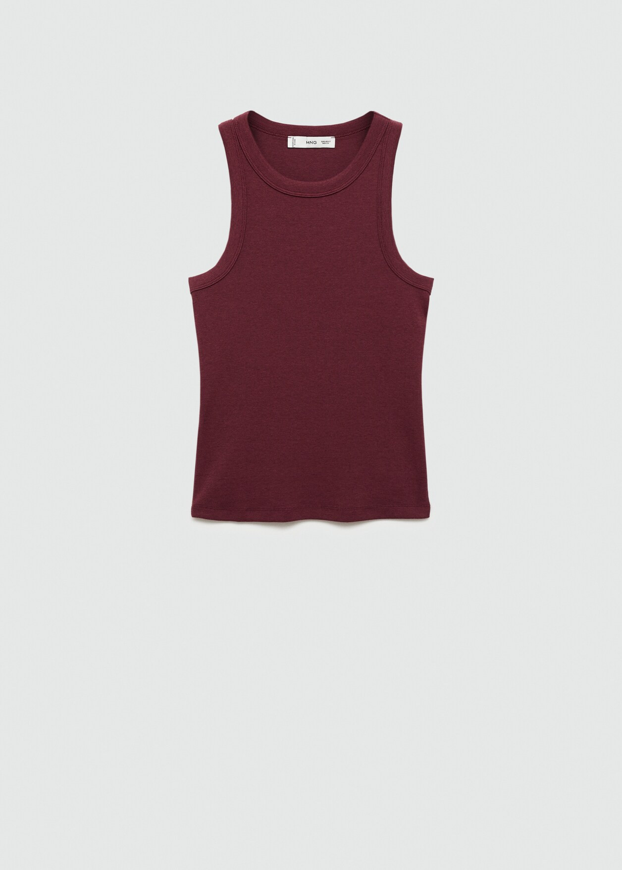 Ribbed cotton-blend top - Woman | MANGO United Kingdom | MANGO (UK)