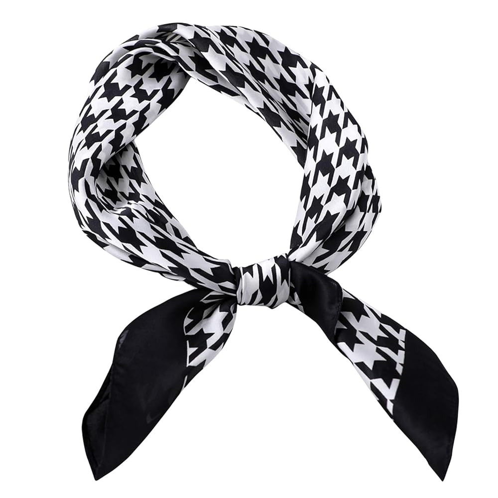 GERINLY Simple Houndstooth Print Neckerchief Soft Head Scarf for Sleep | Amazon (US)