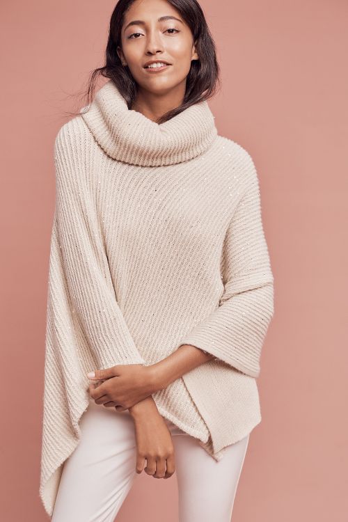 Sequin Cowl Poncho | Anthropologie (US)