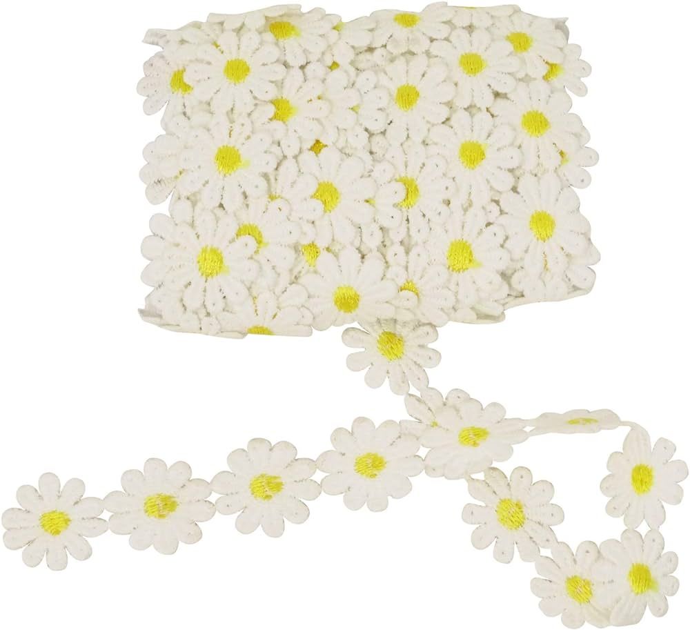 Honbay 5 Yards Decorating Lace Embroidered Trim Ribbons for Sewing or Craft Decoration (Daisy) | Amazon (US)