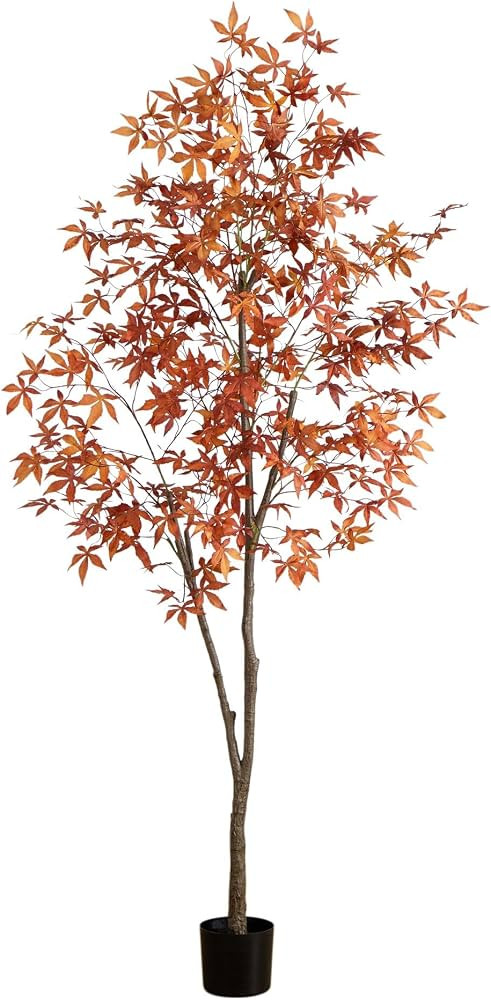 Nearly Natural 7ft Autumn Japanese Maple Artificial Fall Tree - Coppery-Red Foliage - Indoor Deco... | Amazon (US)