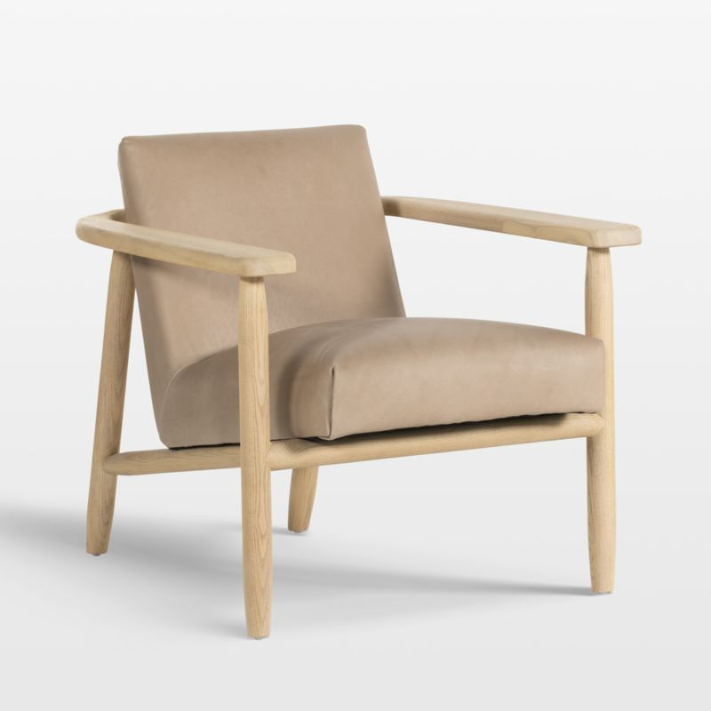 Trabel Wood Frame Leather Chair | Crate & Barrel | Crate & Barrel