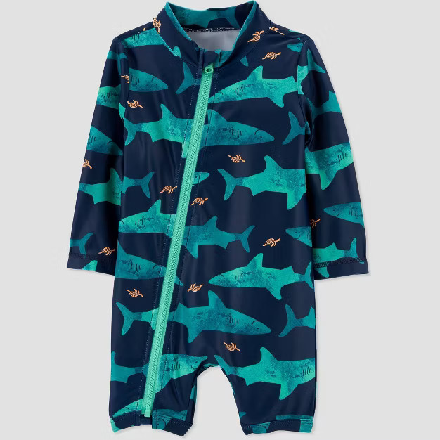 Baby Boys' Shark Print Long Sleeve One Piece Swimsuit - Just One You® made by carter's | Target