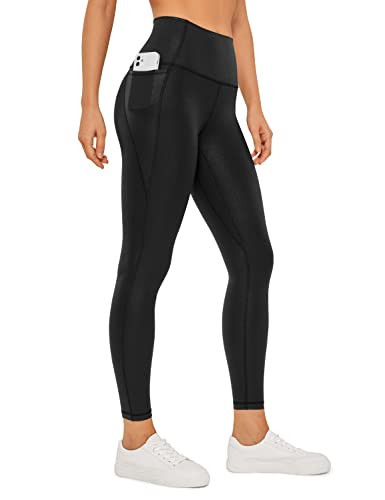 CRZ YOGA Women's Butterluxe Gym Leggings 25'' - High Waisted Workout Leggings with Pockets Buttery Soft Yoga Leggings Faux Leather Black 12 | Amazon (UK)