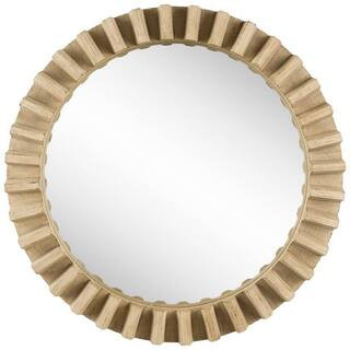 Medium Round Light Brown Modern Mirror (35.0 in. H x 35.0 in. W) | The Home Depot
