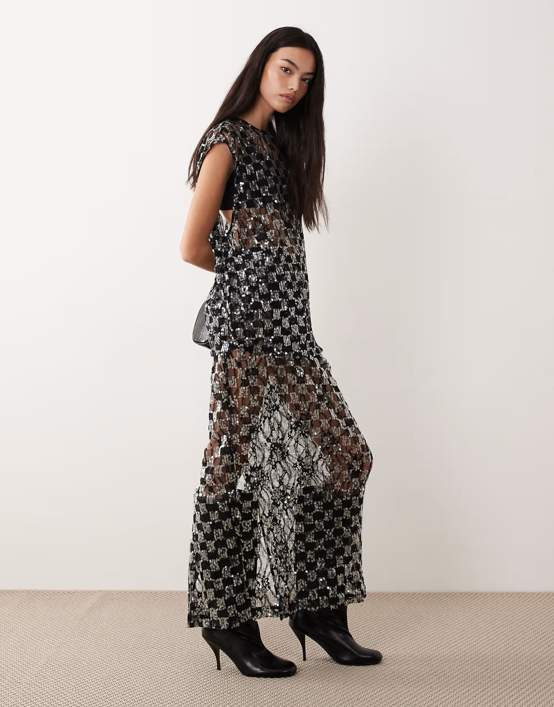 VRG GRL embellished midaxi skirt in black | ASOS (Global)
