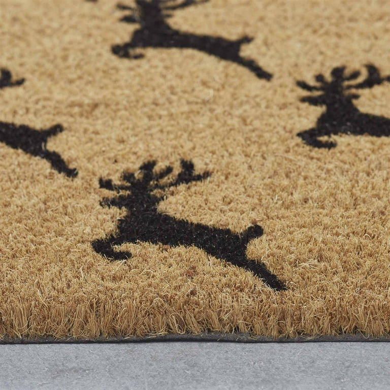 My Texas House Reindeer Natural Coir Holiday Outdoor Doormat, 30" x 48" | Walmart (US)