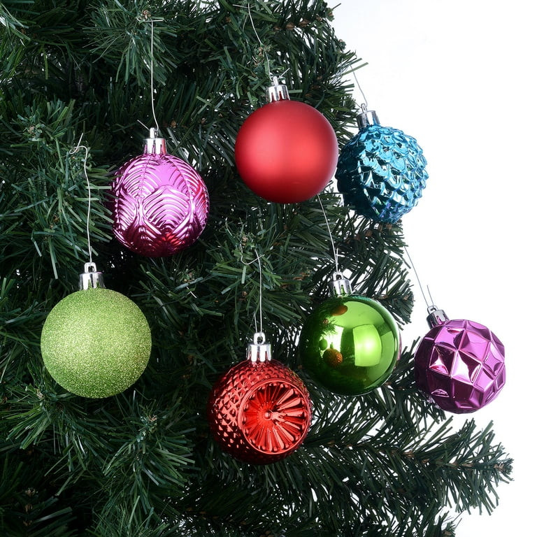 60mm Shatterproof Round Christmas Ornaments, Whimsy Theme, 26 Count, Holiday Time | Walmart (US)