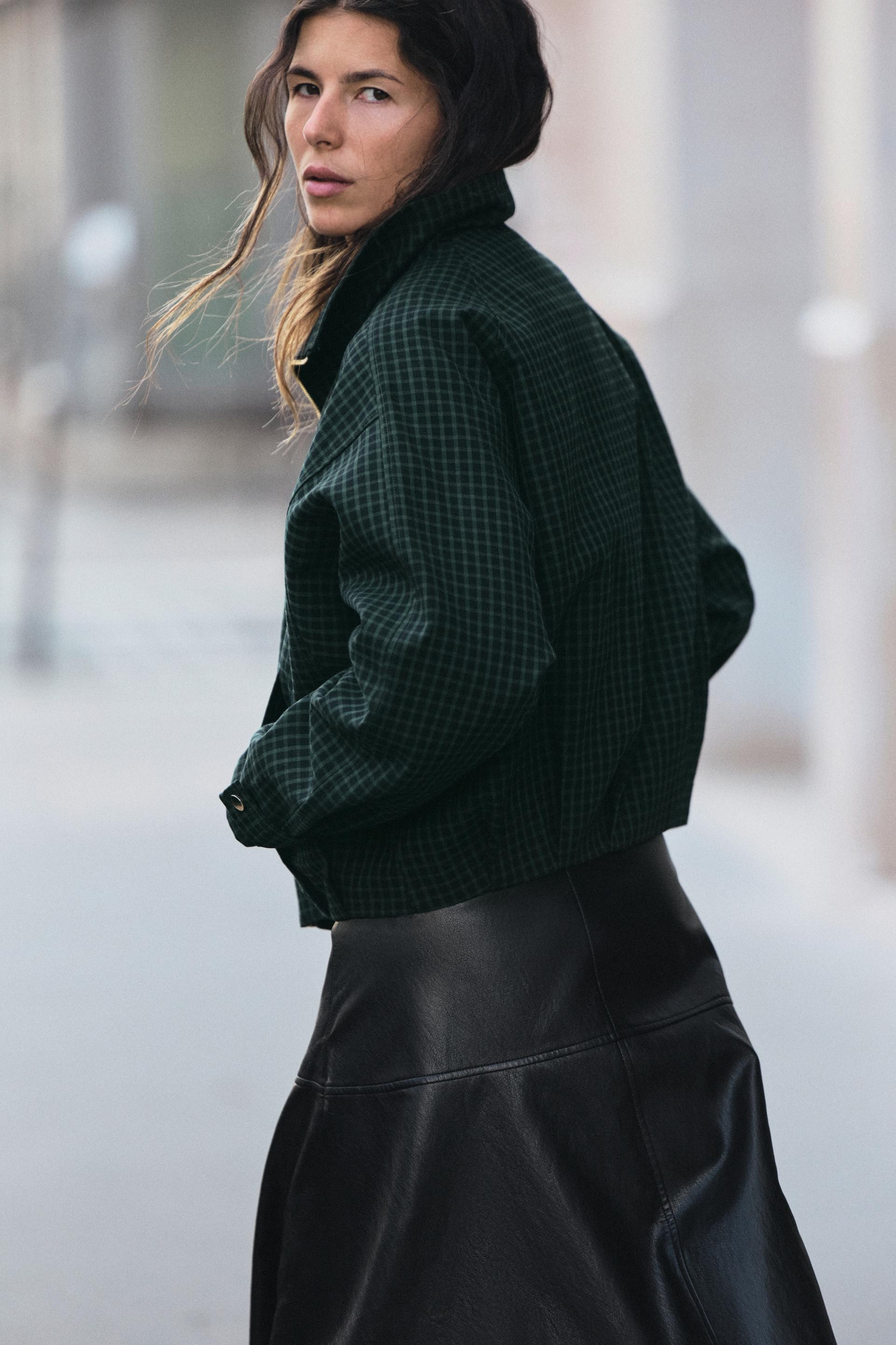 Zara - Plaid Bomber Jacket - Red - S - Woman | Zara US