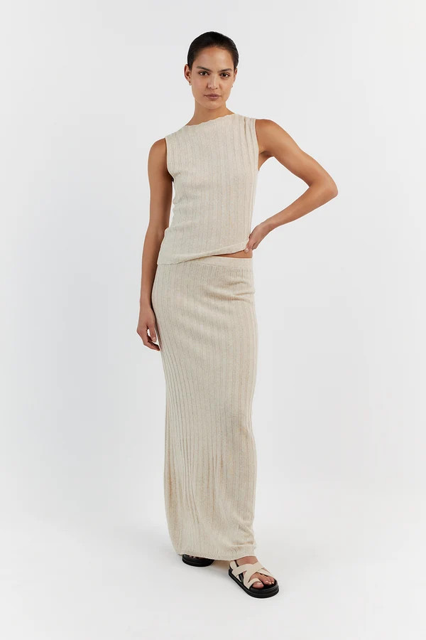 GOLDIE NATURAL MIDI SKIRT | DISSH