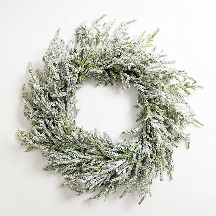 Flocked Norfolk Pine Spiral Christmas Wreath | Kirkland's Home