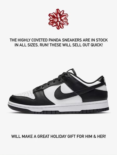 These highly coveted Nike Panda sneakers are in stock in all sizes, run! These will sell out quick. Will make a great holiday gift for him and her! 

Nike Dunk sneakers, Nike Panda sneakers, Nike Pandas, gift guide, gifts for her, gifts for him, gift ideas, gift ideas for her, gift ideas for him, The Stylizt 




#LTKshoecrush #LTKmens #LTKGiftGuide