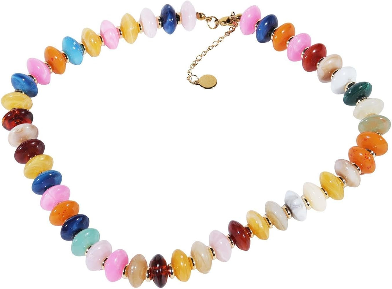 Fuqimanman2020 Colorful Beaded Necklace Unique Resin Beads Choker Necklaces Boho Statement Chunky... | Amazon (US)