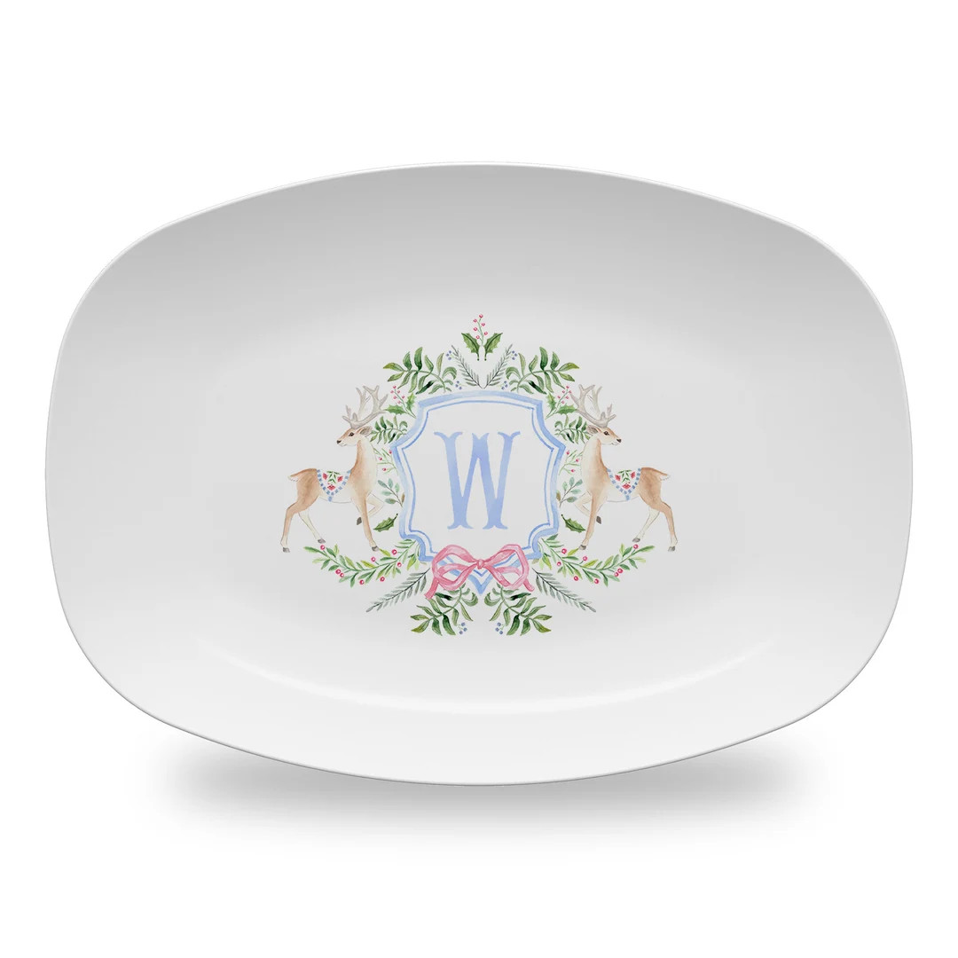 Holiday Serving Platter Plastic   |  Christmas Personalized Platter |  Monogrammed Platter  |  Ho... | Etsy (US)